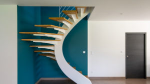 Escalier bois métal réalisé par un artisan ébéniste