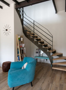 Escalier bois métal réalisé par un artisan